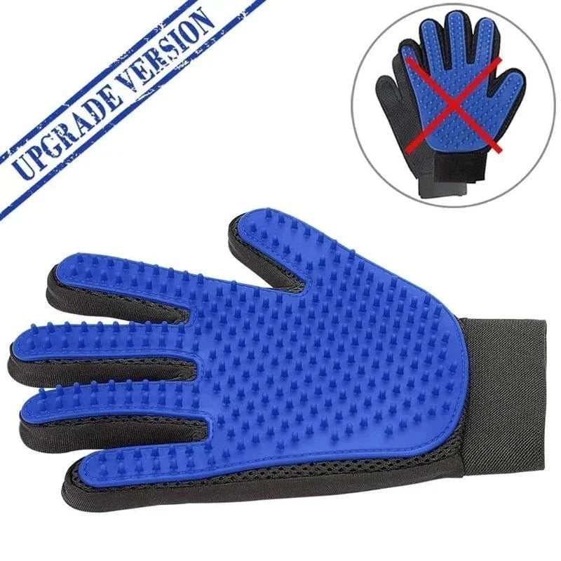 Magic Brush Pro grooming_gloves left  blue Steam Pet Grooming Brush – Deshedding Tool for Cats & Dogs