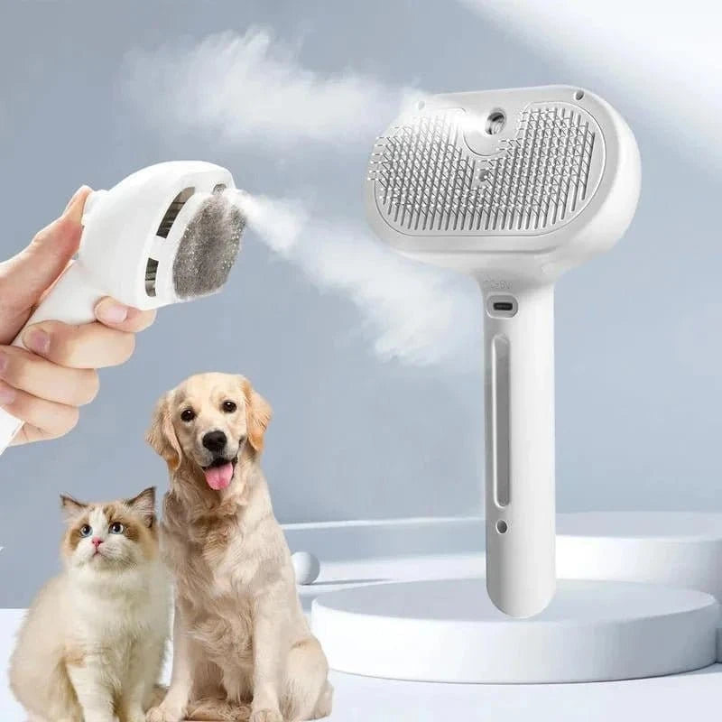 Magic Brush Pro Steam Magic Grooming Brush – 3-in-1 Pet Deshedding Tool